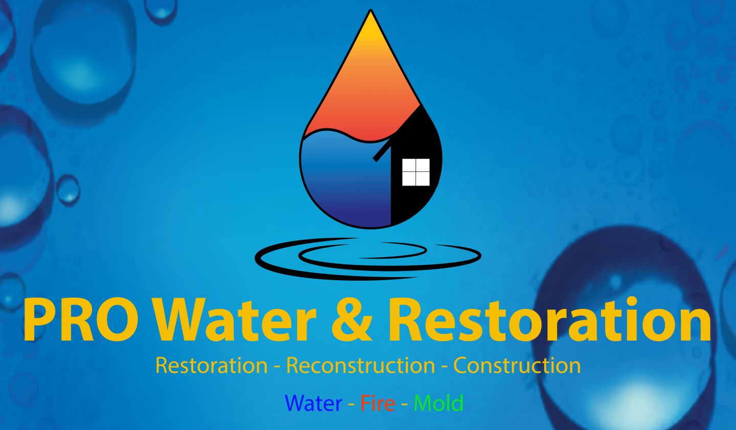 Flood Damage Company  PRO Water & Restoration Logo