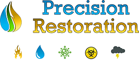 Flood Damage Company  Precision Restoration Logo